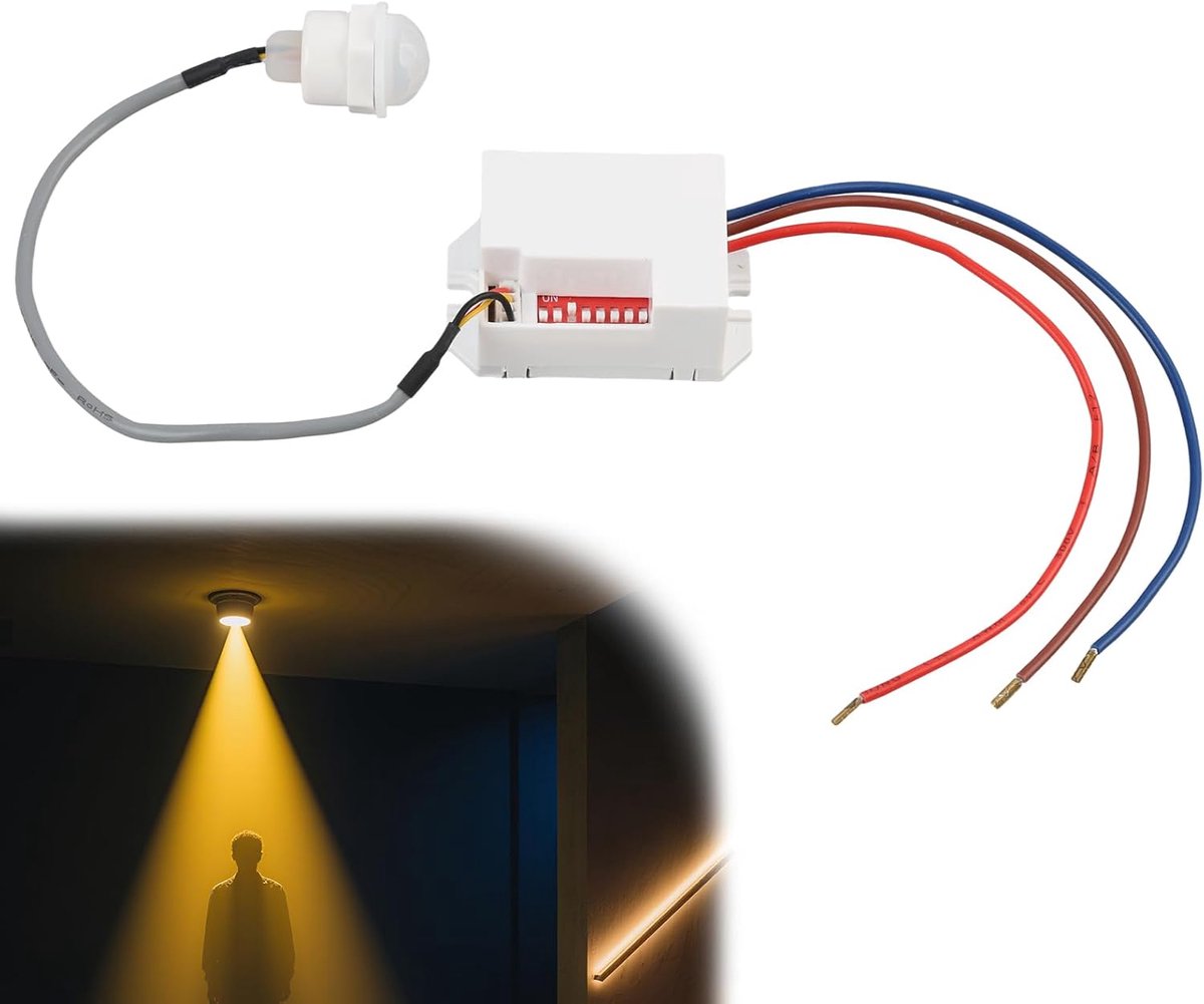 Bewegingssensor plafondmontage 180°/360° - hoge energie-efficiëntie - tot 15 m bereik - ideaal voor LED-verlichting - ShopVlot