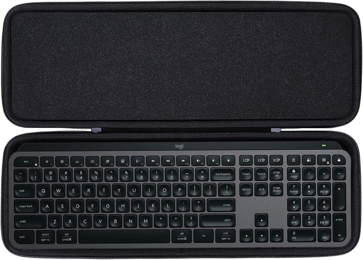 Lebakort Hard carrying case compatible with Logitech MX Keys S or MX Keys Advanced Keyboard (Graphite Case) - ShopVlot