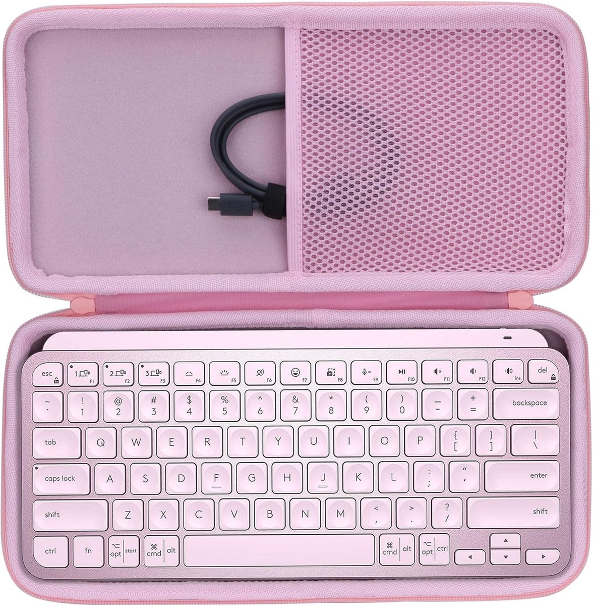 Lebakort Hard Case Compatible with Logitech MX Keys Mini Minimalist Wireless Illuminated Keyboard (Rose Case) - ShopVlot