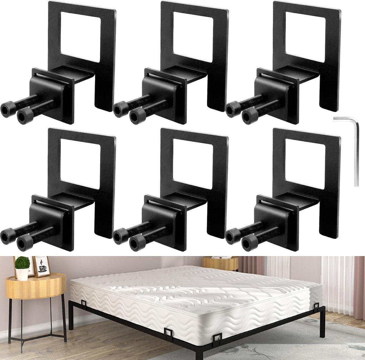 Mattress Holder Anti-Slipping, Bed Frame Mattress Holder, Adjustable Mattress Seals, Mattress Stop, Non-Slip Slatted - ShopVlot