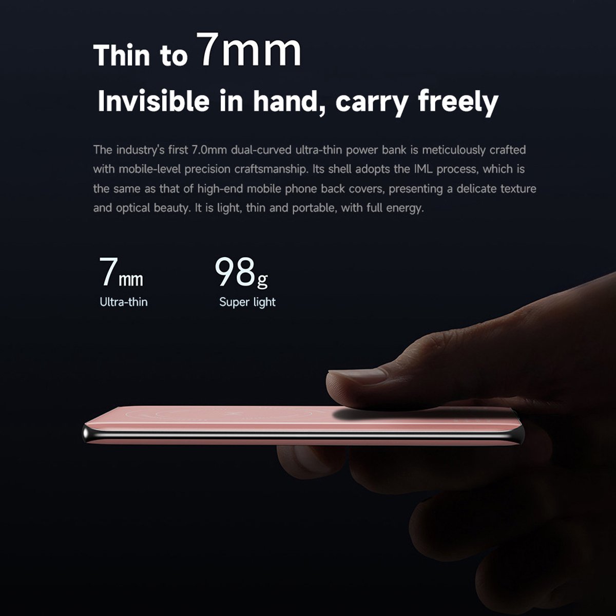 Ultra Slank Aluminium Magnetische Draadloze Powerbank 5000mAh / 10000mAh –Snellader-Fast Charging, Led Display, Portable, Ultra Slim 7MM 22.5W Snelladen – 15W MagSafe Draadloos – FS Power Pack Aluminium – Telefoonstandaard – Pink — cadeau in Elektronica - foto 2