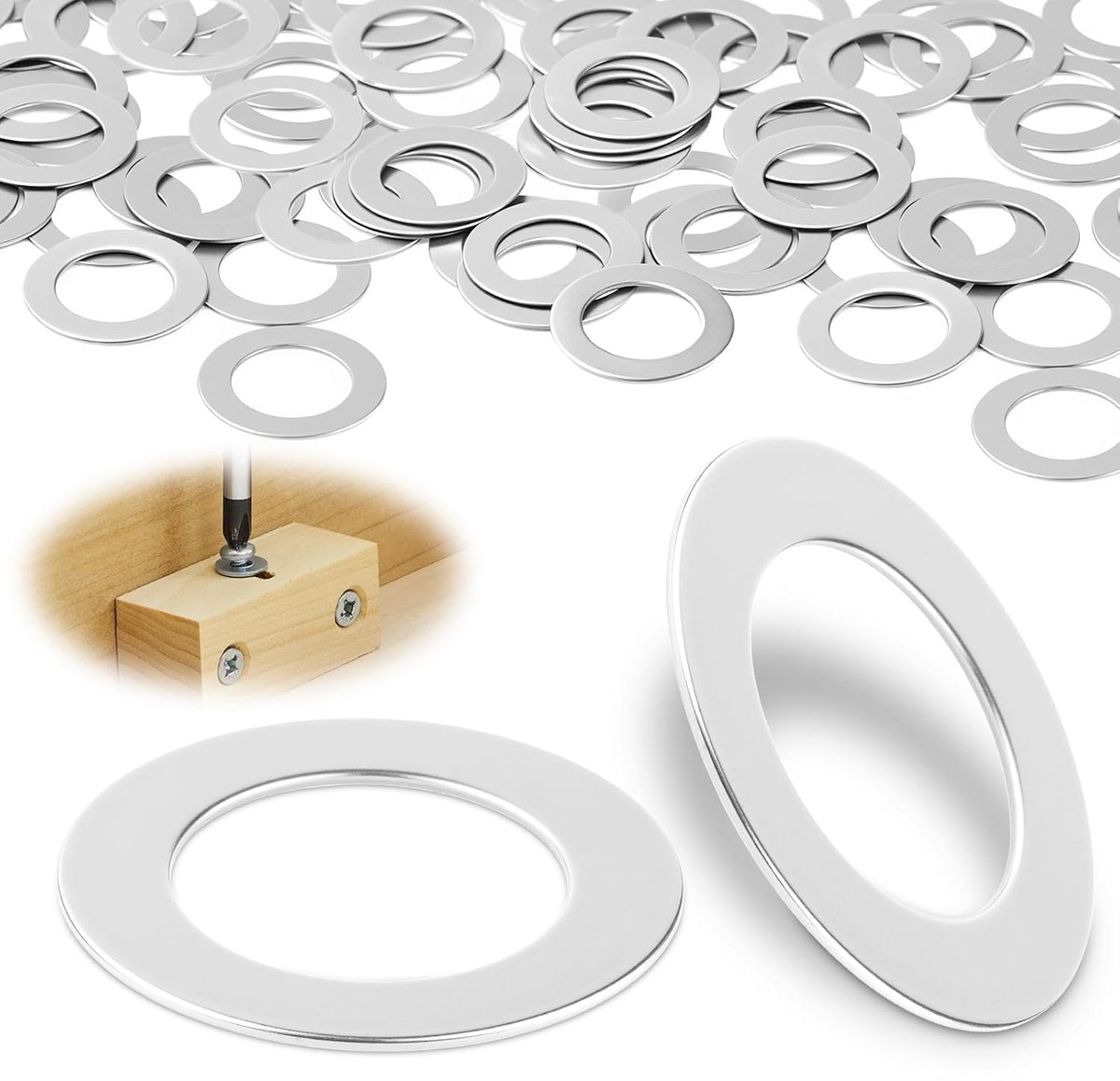 M10 Ringen 60 Stuks - RVS A2 V2A - Plat en glad - Ideaal voor bevestiging - ShopVlot