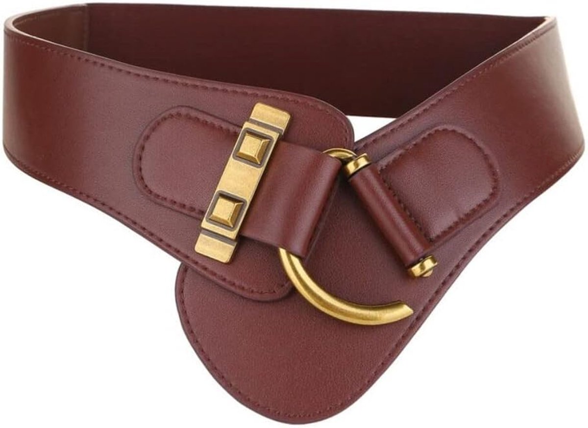 Women Wide Belts Leather Waist Cinch Belt Ladies Elastic Waistband for Dresses Coats - ShopVlot