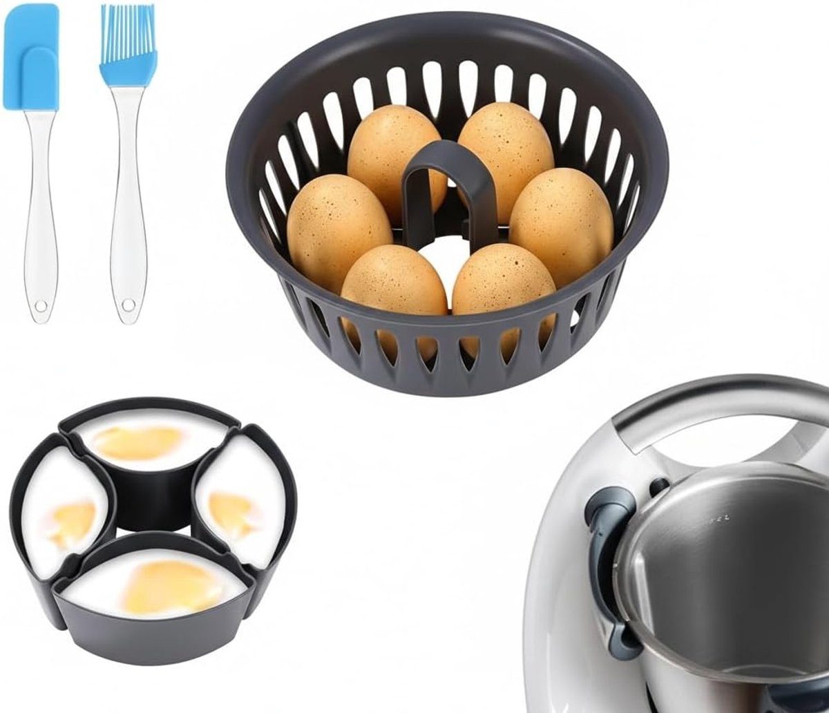 2-in-1 egg cooker and poached eggs, insert for Thermomix TM6 TM5 TM31 accessories, BPA free, for 4 poached and 6 - ShopVlot