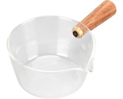 Borosilicaat Glazen Melkkannetje met V-vormige Tuit, Ideaal voor Melk, Sauzen en Soepen, 400ml