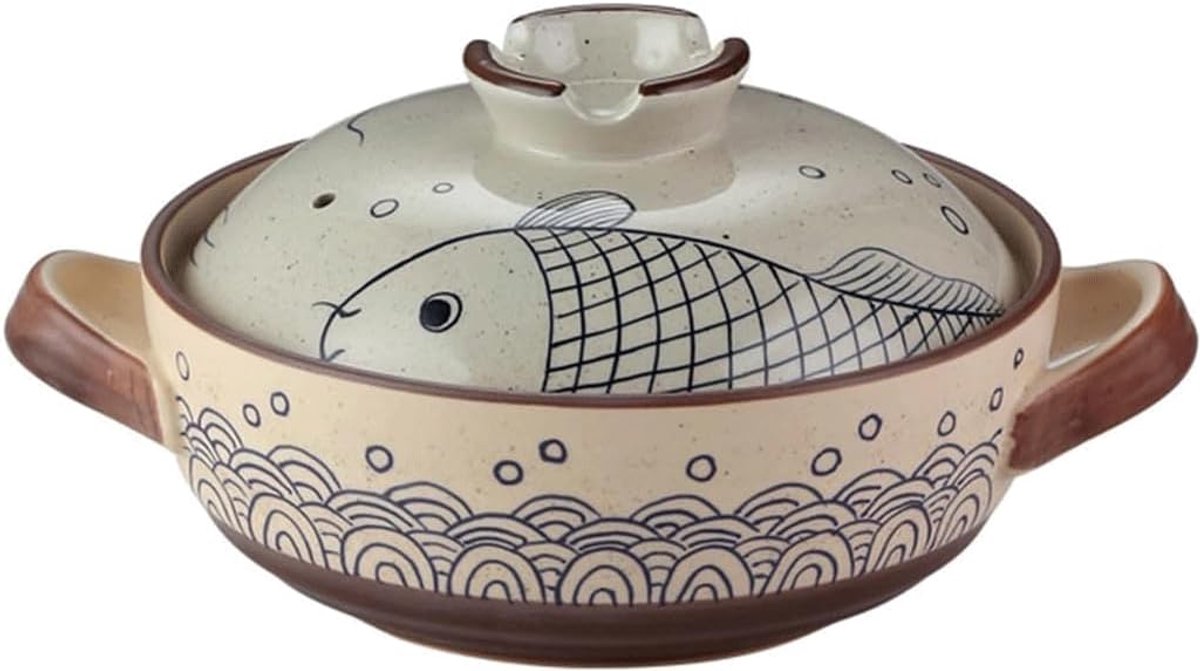 Japanese casserole rice pot shallow pot household natural gas, soup ceramic pot high temperature resistant - ShopVlot