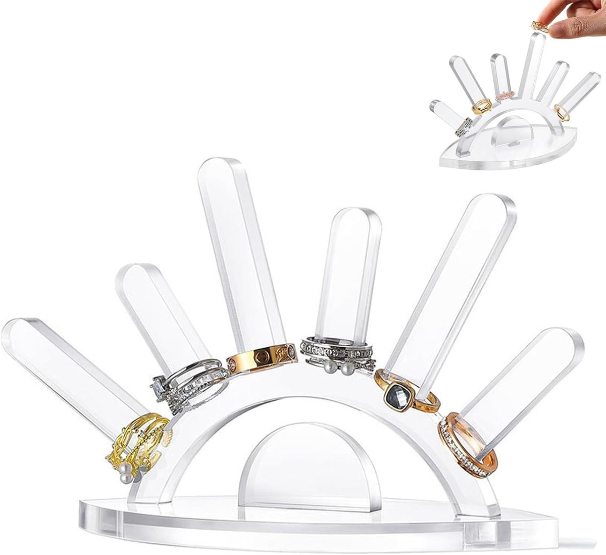 JAWAI Ring Holder for Women, Display Stand for Store Showcases, Removable Ring Holder, Jewellery Box for Storage and - ShopVlot