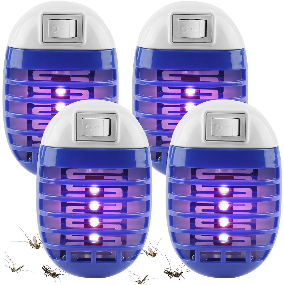 4 stuks muggenlamp, elektrische insectenverdelger, elektrische insectenval, geen giftige muggenverdelger, geschikt - ShopVlot