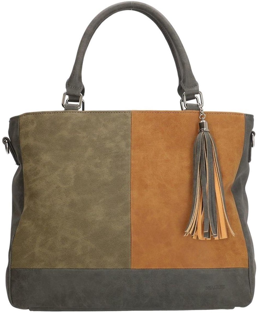 Beagles Hand & Shoulder Bag Grey Ocher Yellow with Hanger, Grey - ShopVlot