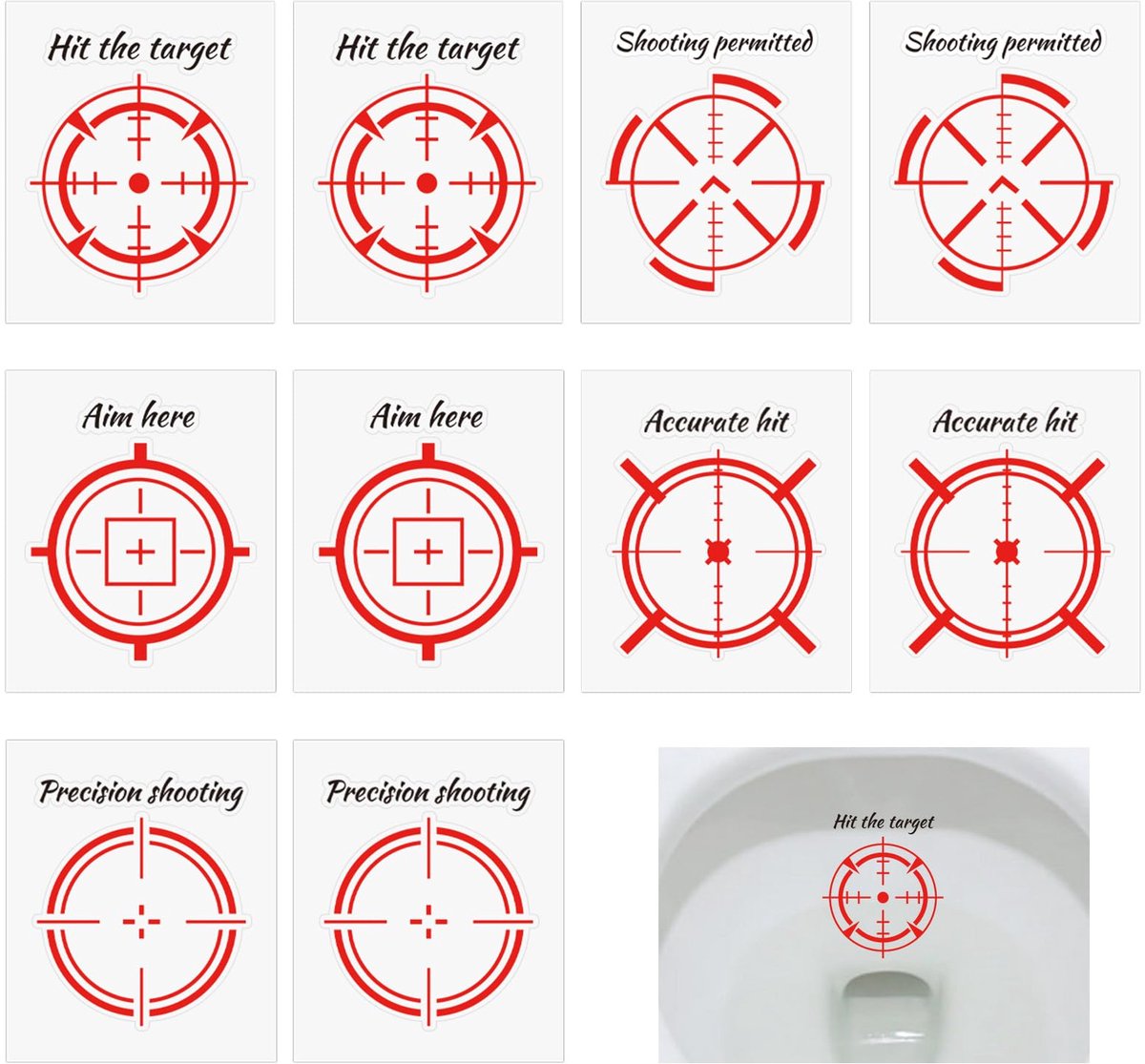 10 Stuks Stickers voor op het Toilet, Waterdicht Duurzaam Stickers voor Zindelijkheidstraining for Jongens Badkamer - ShopVlot