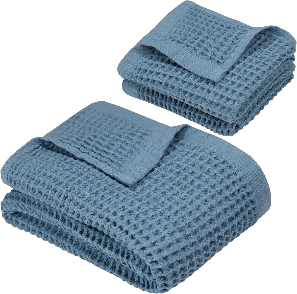 DEMMEX Turkish bath towels with waffle weave made of organic cotton for the bathroom, 100% Turkish cotton, Oeko-Tex - ShopVlot