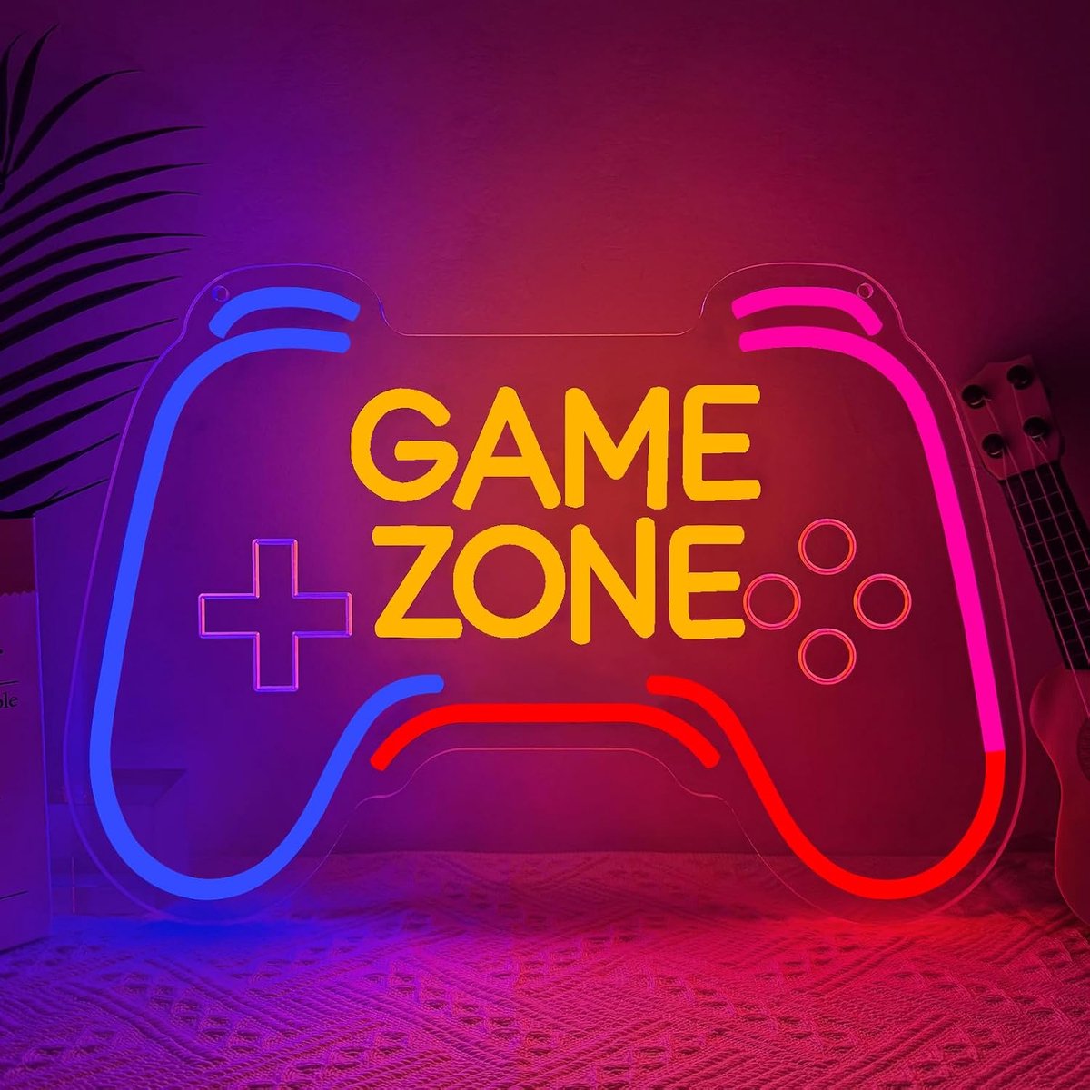 Game Zone Neon Sign for Wall Gamepad LED Neon Light Gaming Lamp Dimmable USB Powered Light Up Sign for Home Gaming - ShopVlot