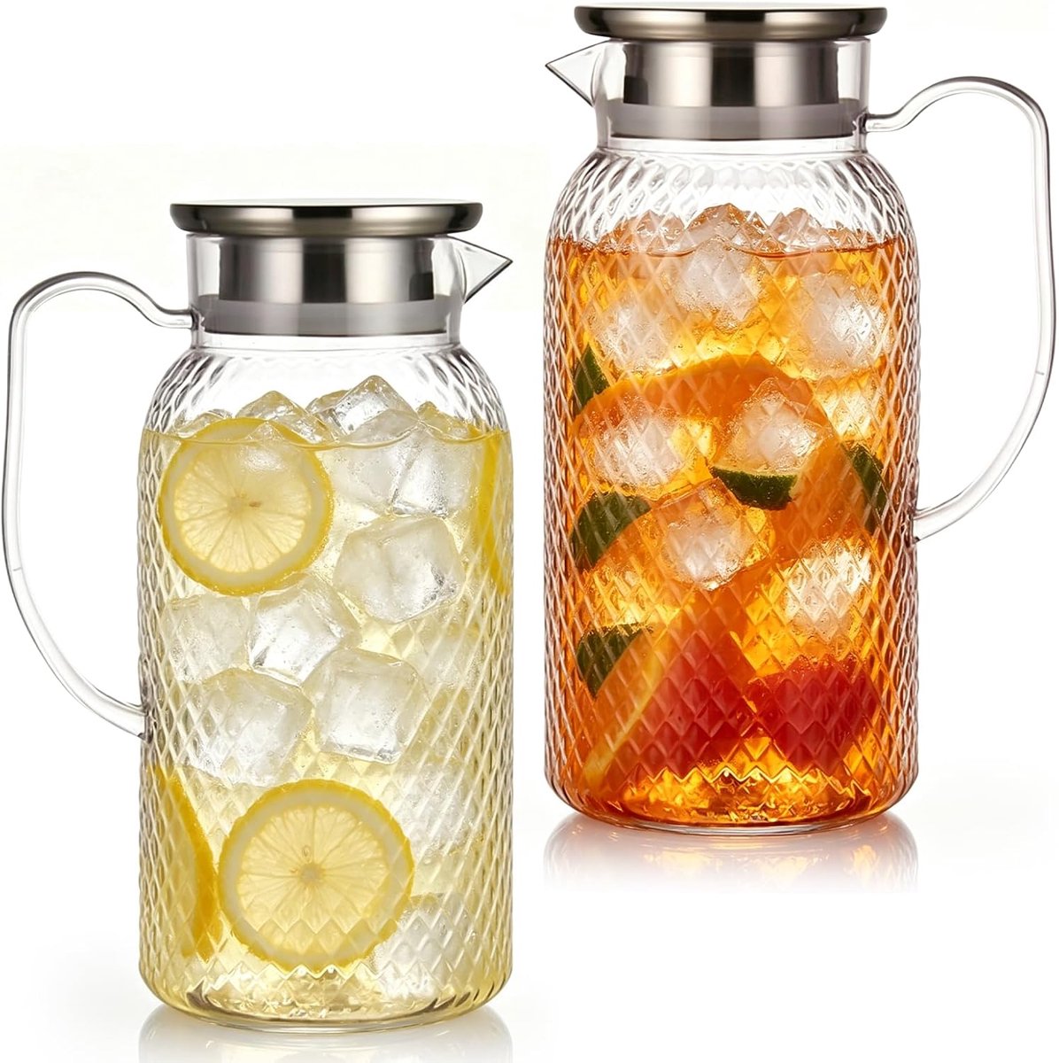 Plastic Waterkan 1.8 L - Transparant Acryl - Met Deksel en Twee Uiteinden - Ideaal voor Dranken - ShopVlot