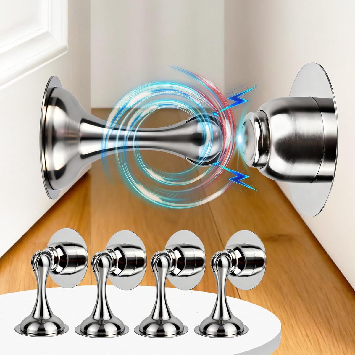 Deurstopper magnetisch - RVS - zonder boren - eenvoudig te bevestigen - ShopVlot