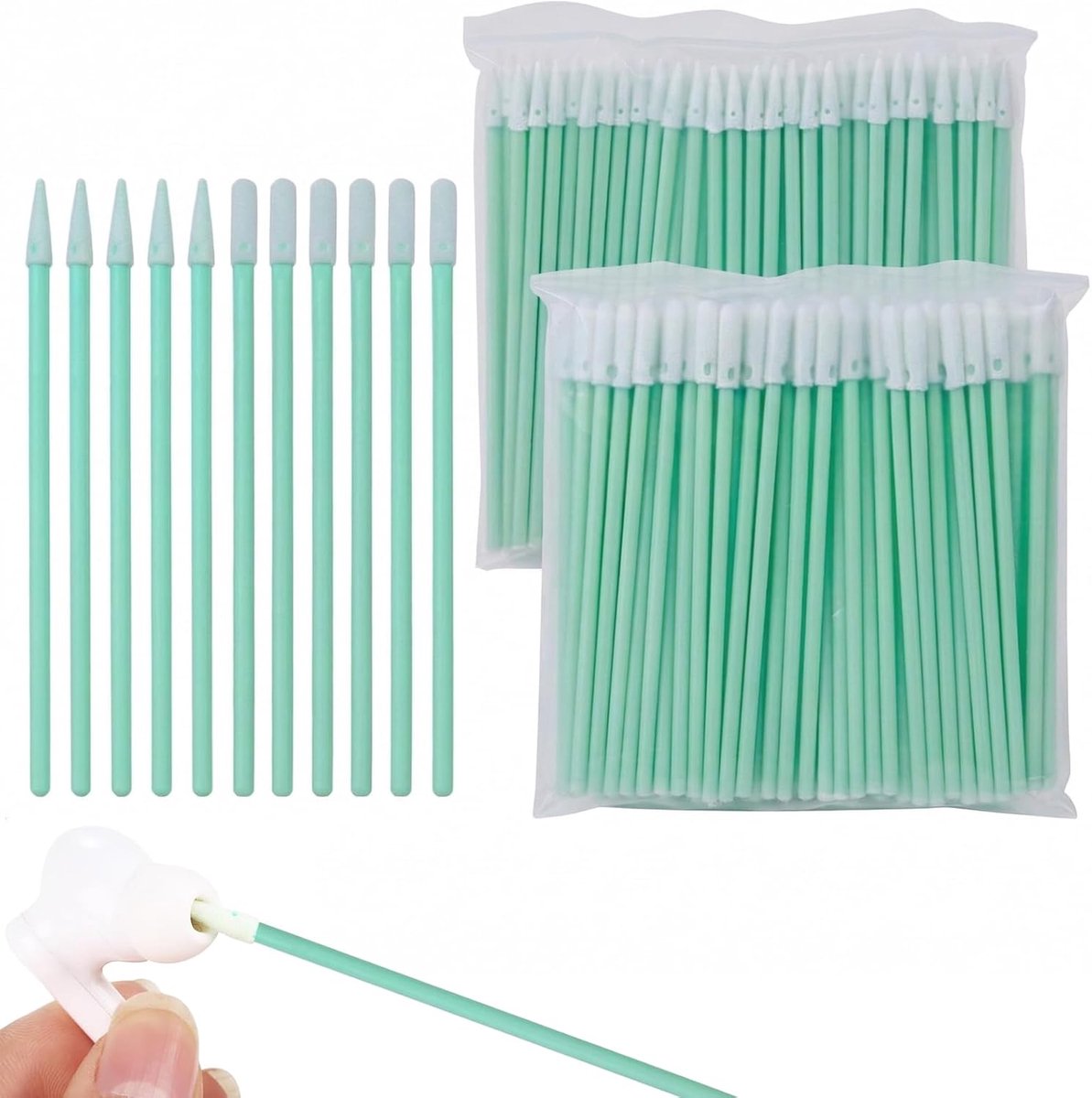 Wattenstaafjes 200 stuks - Foam reinigen - Perfect voor camera en printer - Handig voor onderweg - ShopVlot