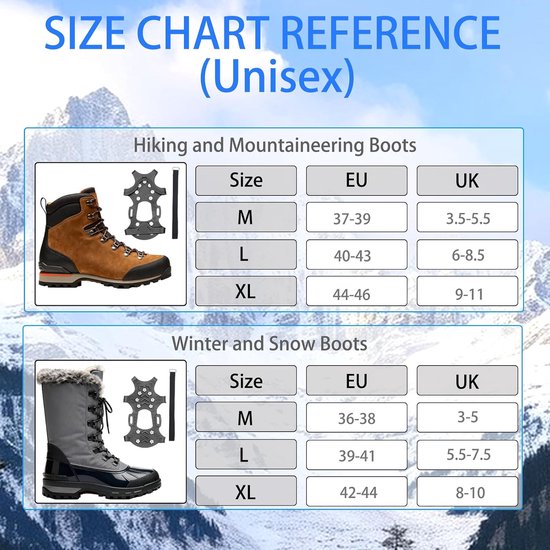 Crampons voor schoenen - 11 tanden ontwerp - roestvrij staal - maximale grip op ijs en sneeuw - ShopVlot — afbeelding 5