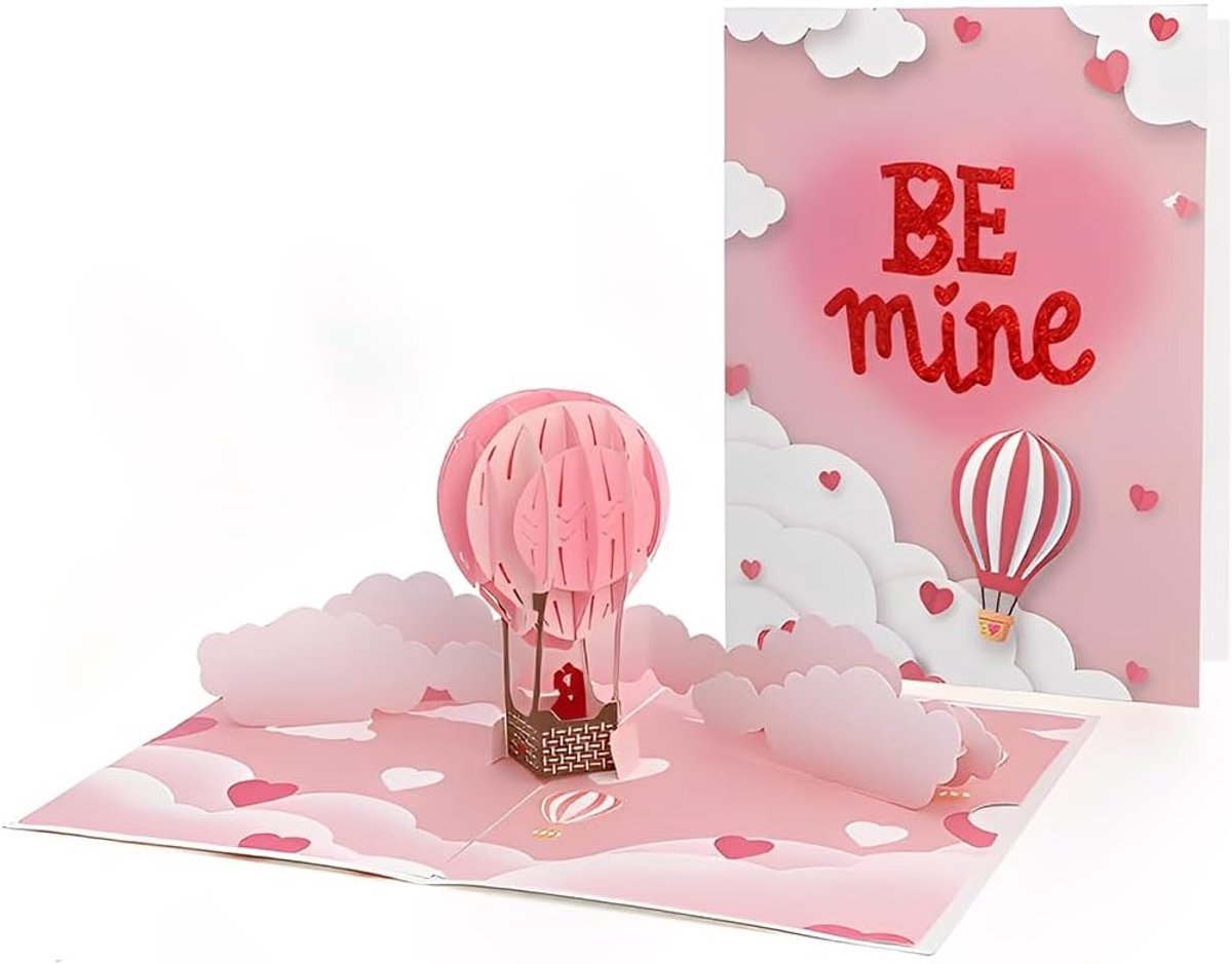 Pop-Up kaart luchtballon 3D - handgemaakt - indrukwekkend effect - perfect voor verjaardagen - ShopVlot