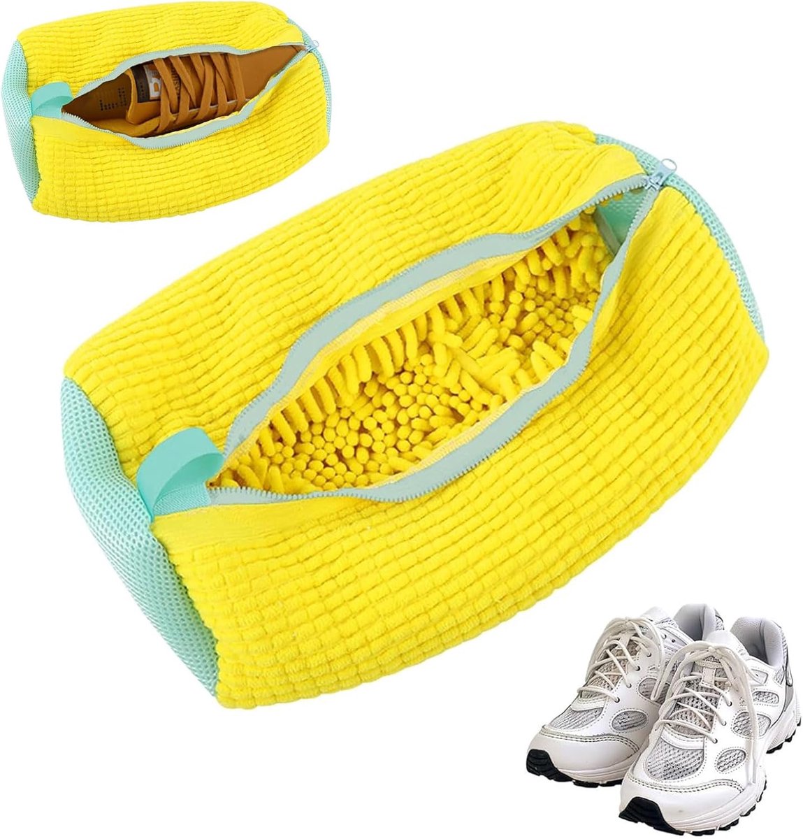 Schoenwaszak 39x19 cm - Dikke waszak voor schoenen - Met rits - Geschikt voor 2 paar sneakers - ShopVlot