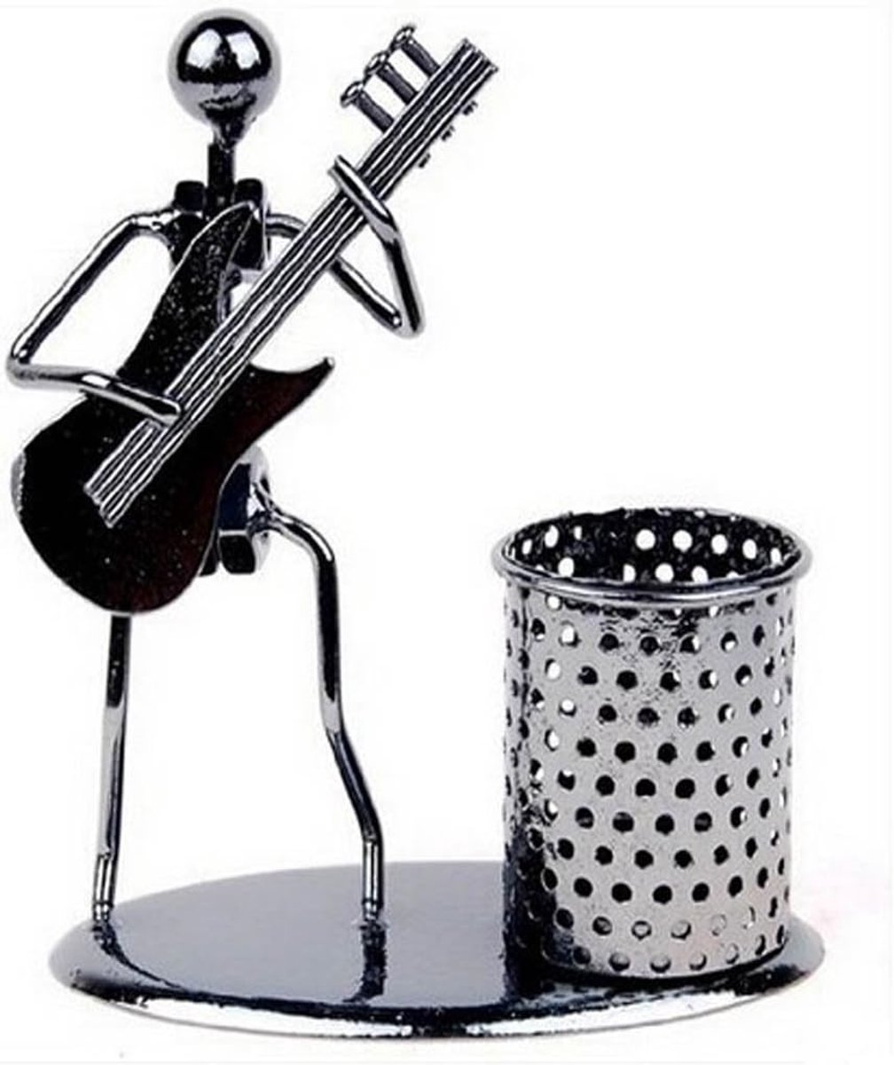Pennenhouder metalen kunstwerk - elektrische gitaar - decoratief en praktisch - ideaal voor bureau - ShopVlot
