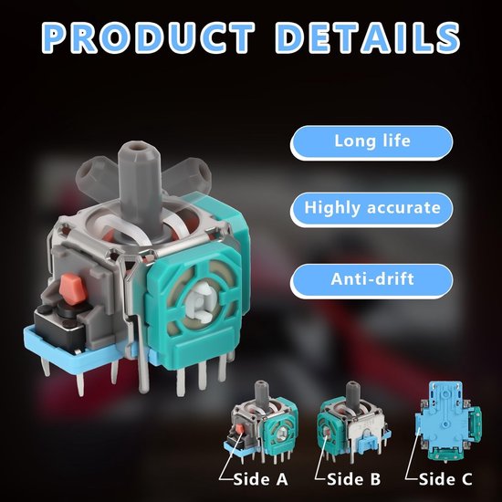 4 Stuks Vervangende Joystick Analoge Modules voor Gamecontroller - Anti-Drift Reparatiekit — afbeelding 4