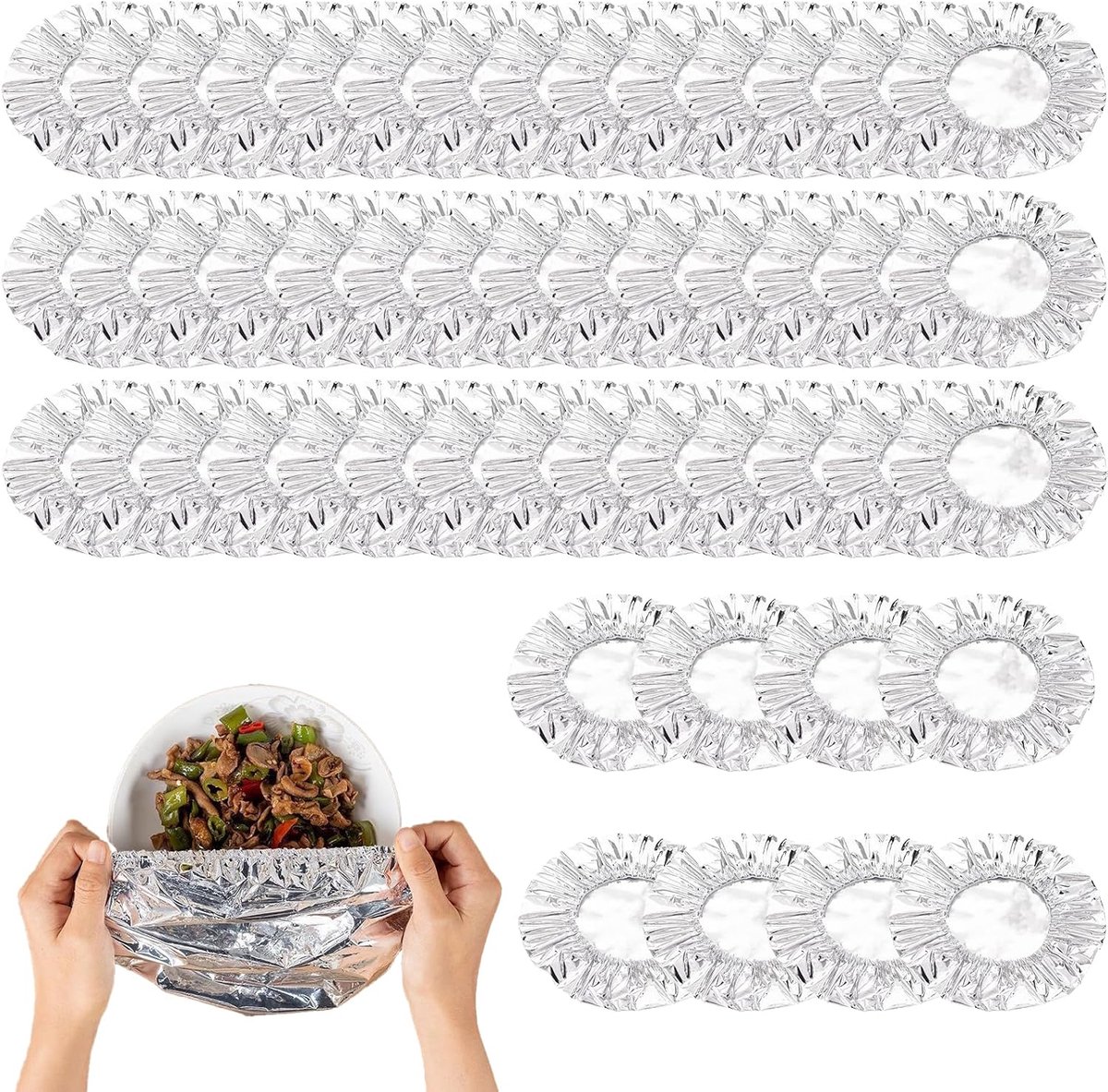 Aluminium dekkap 50 stuks - herbruikbaar - hittebestendig - ideaal voor buiten dineren - ShopVlot