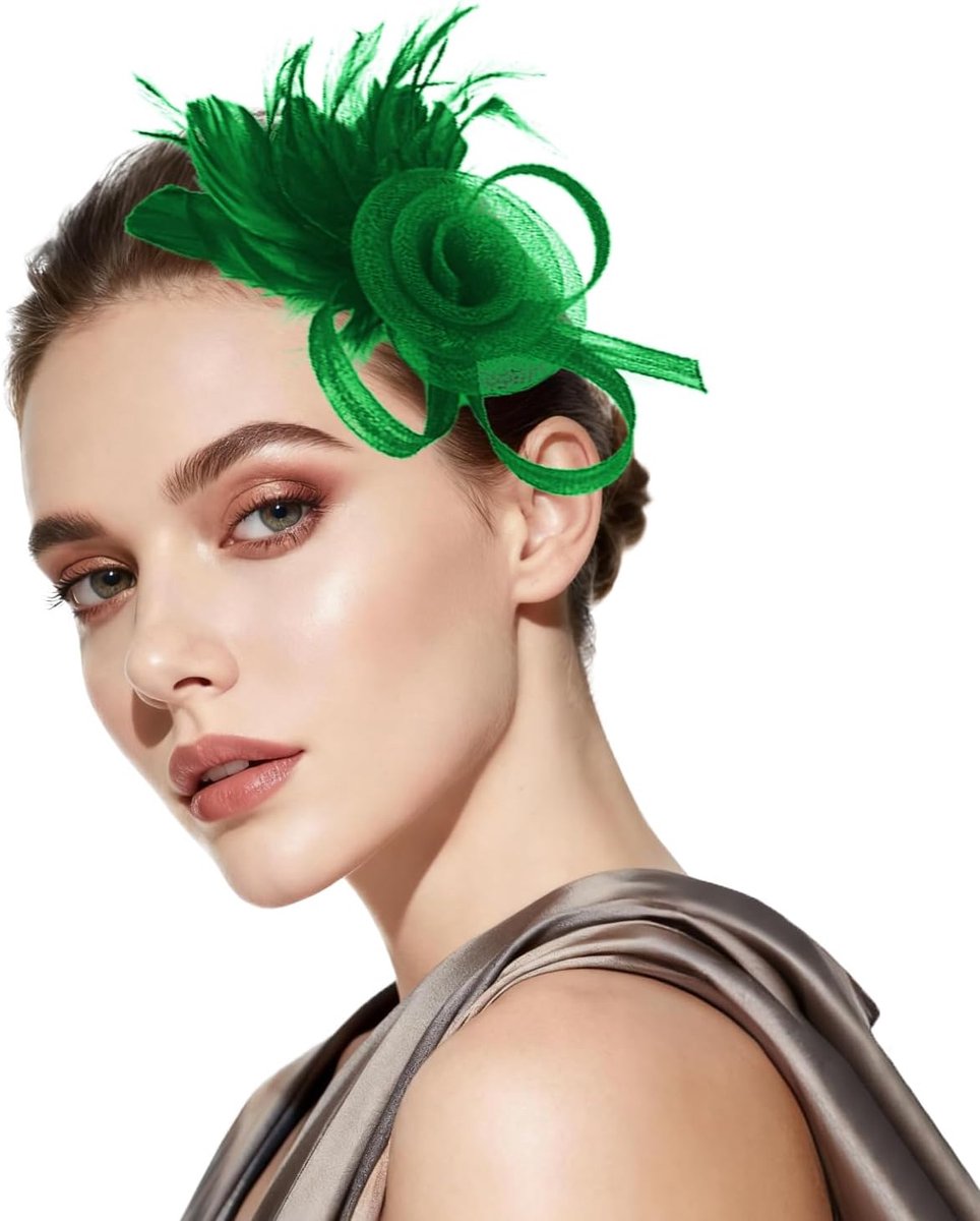 Fascinator met kant en veren - elegante haarclip - perfect voor bruiloften - ShopVlot