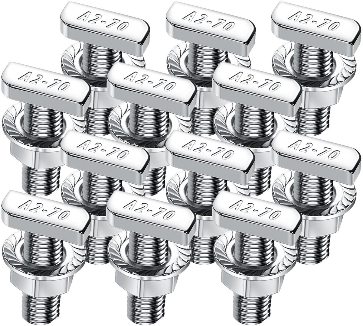 Solidchoice - Set van 12 Hammer Head Schroeven M8 van Roestvrij Staal
