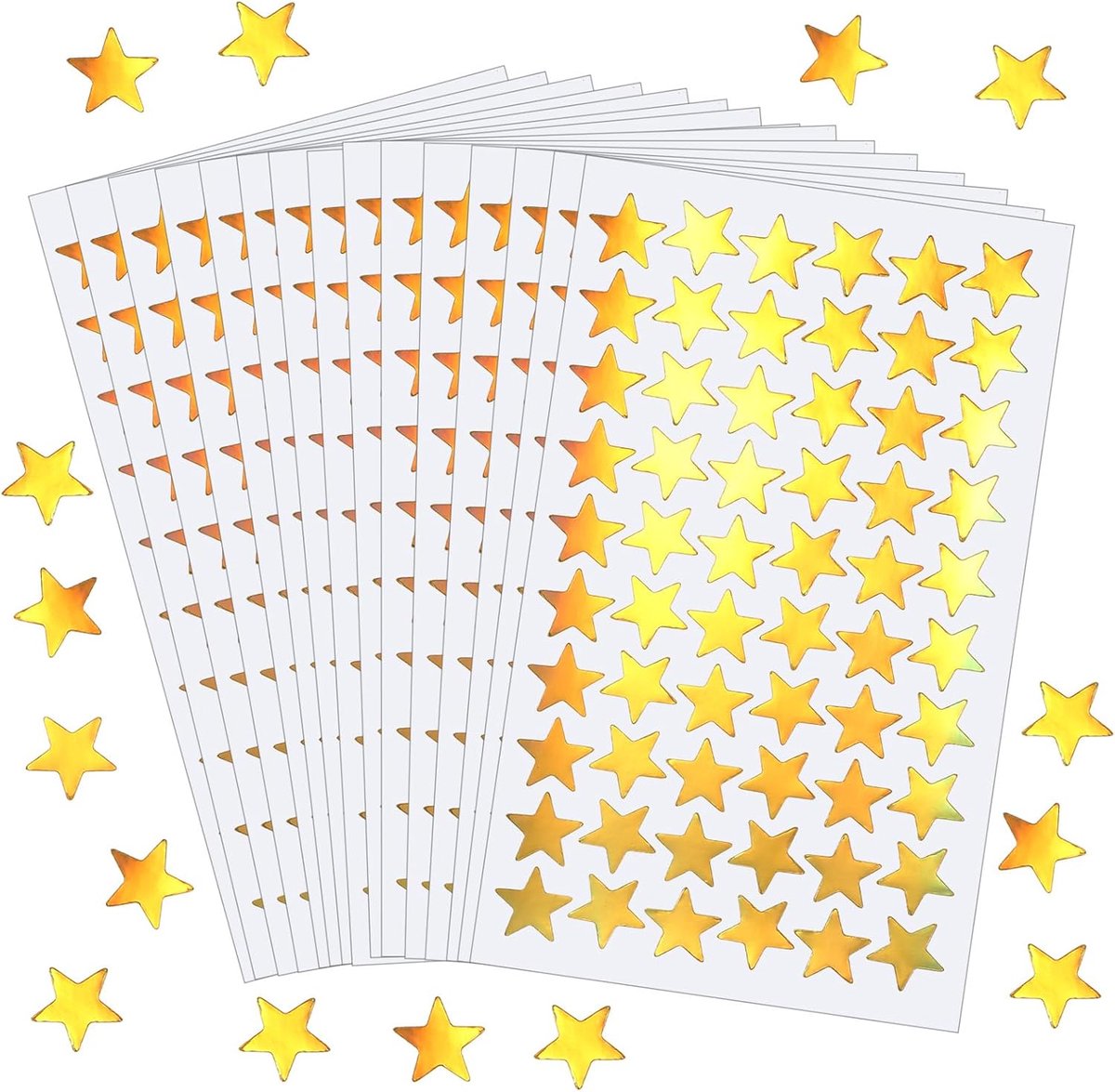 Gouden Ster Stickers 1020pcs - Holografisch - 0.6 Inch - Perfect voor Beloning - ShopVlot