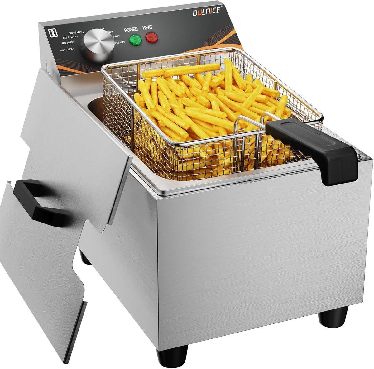 Elektrische Friteuse - RVS - 8 l - Met Temperatuurregeling - Voor Thuis en Restaurant