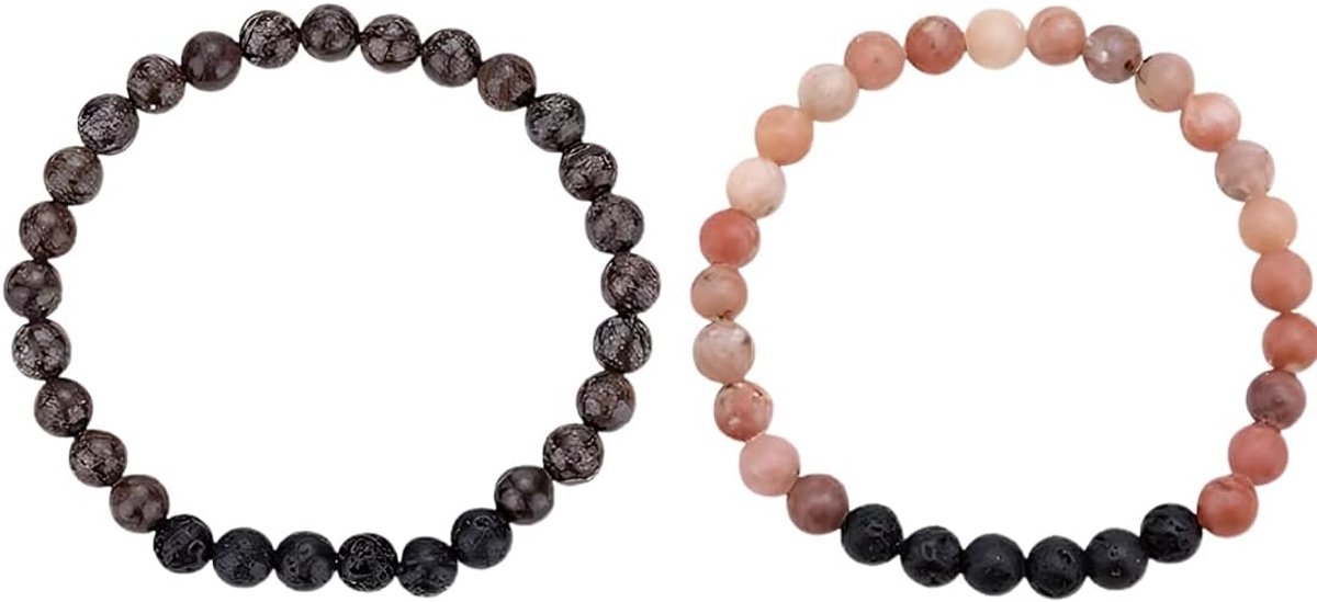 Armband set voor mannen en vrouwen - lavendel - natuurlijke steen - perfecte yoga en sportaccessoire - ShopVlot
