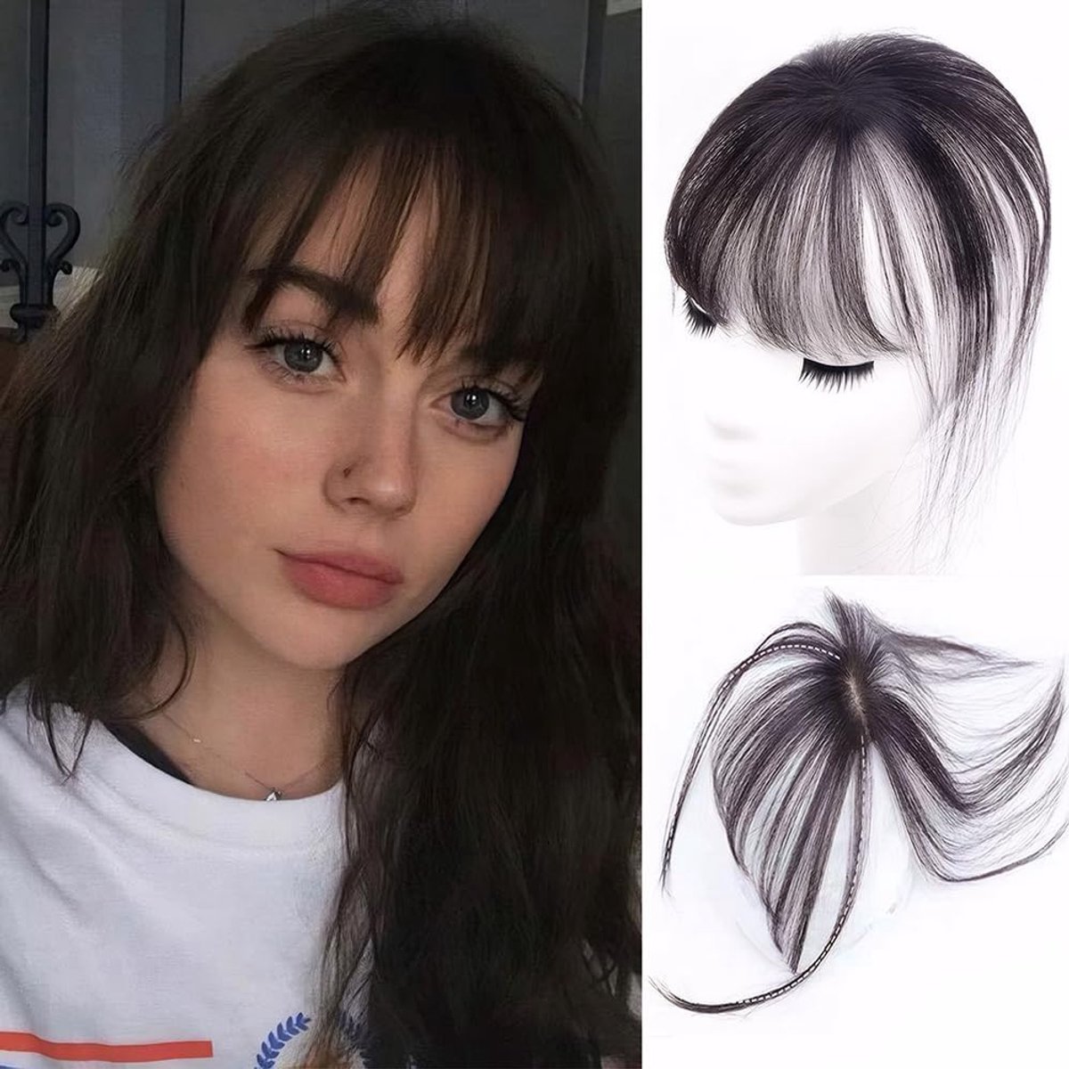 Haarstukje pony - natuurlijk haar - elegant design - volumeversterker - ShopVlot