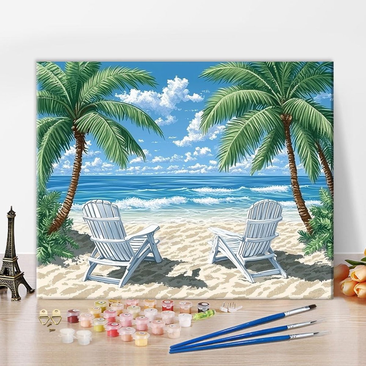 Solidchoice - Schilderij op Nummer Set Strand voor Beginners 40 x 50 cm