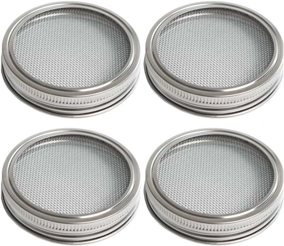 Kiemglazen deksels set van 4 - 86 mm - roestvrij staal - optimale ventilatie en eenvoudig afspoelen - ShopVlot
