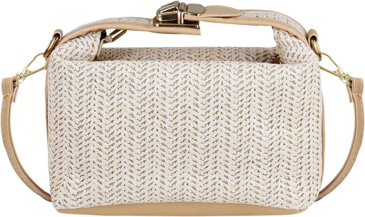 Crossbody tas voor vrouwen - Grote capaciteit - Geweven stro - Ideaal voor reizen - ShopVlot