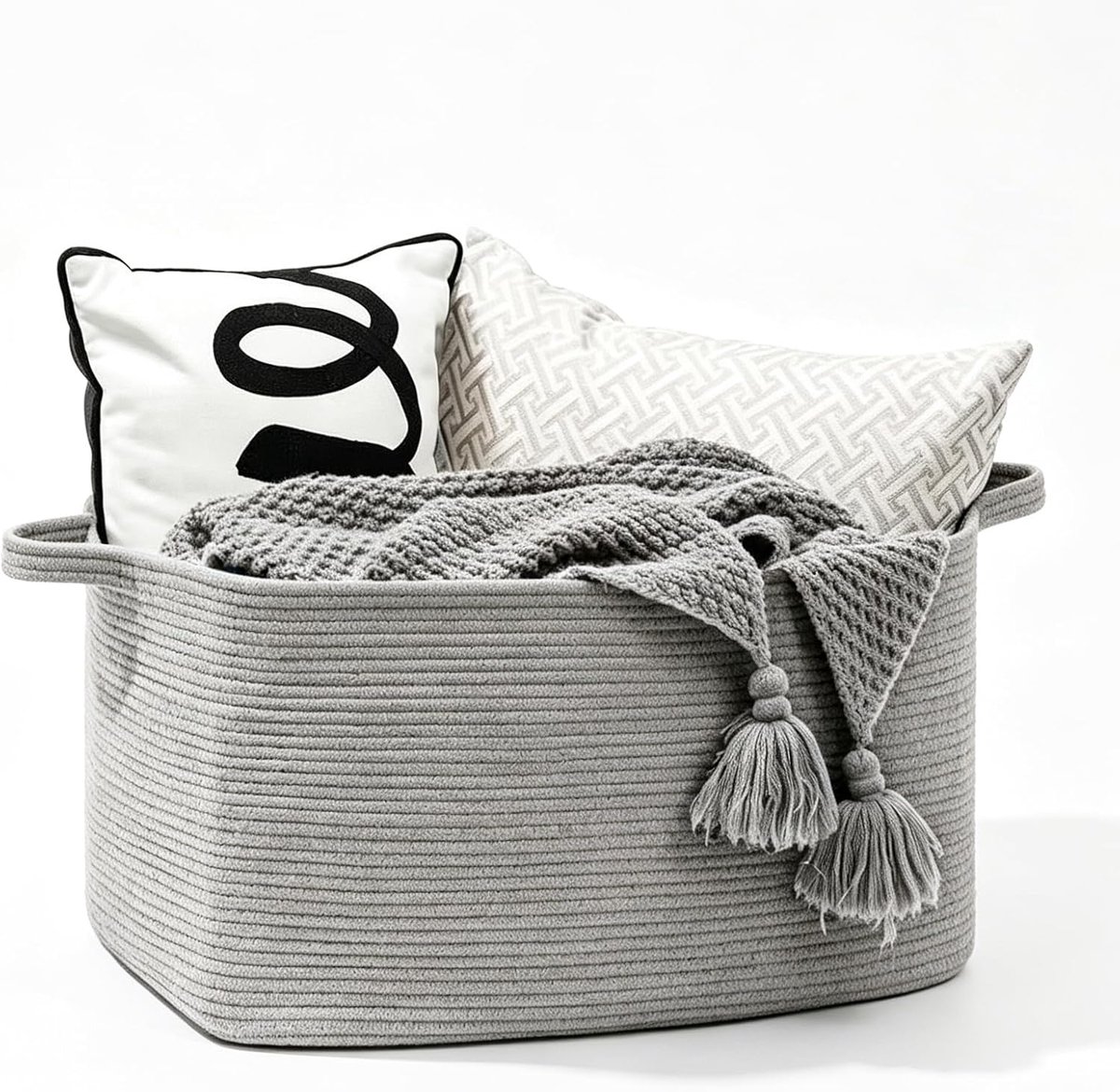 Wasmand 50 liter - gevlochten - handgemaakt - opbergmand voor kleding en speelgoed - ShopVlot