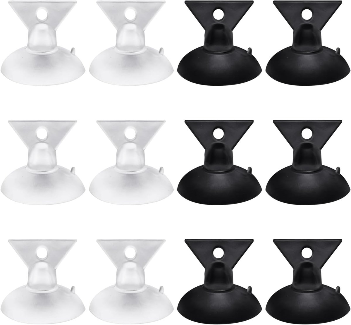 Glas zuignappen 12 stuks - 35mm - zwart en transparant - ideaal voor het verwijderen van GU10 en GZ10 lampen - ShopVlot