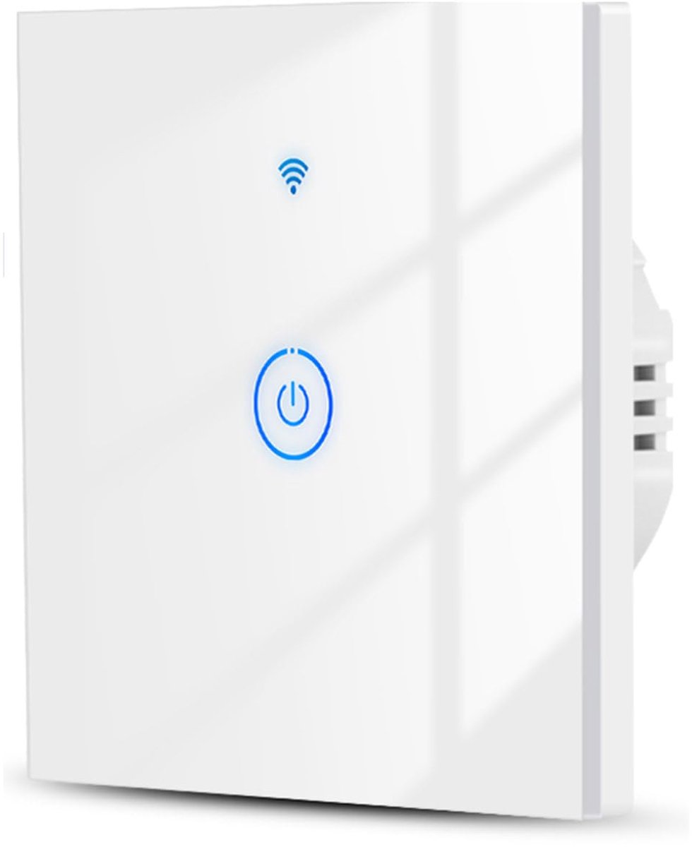 Intelligent WiFi Light Switch, 1 Speed, White, Double Wiring Method Without Neutral+with Neutral, Compatible with - ShopVlot