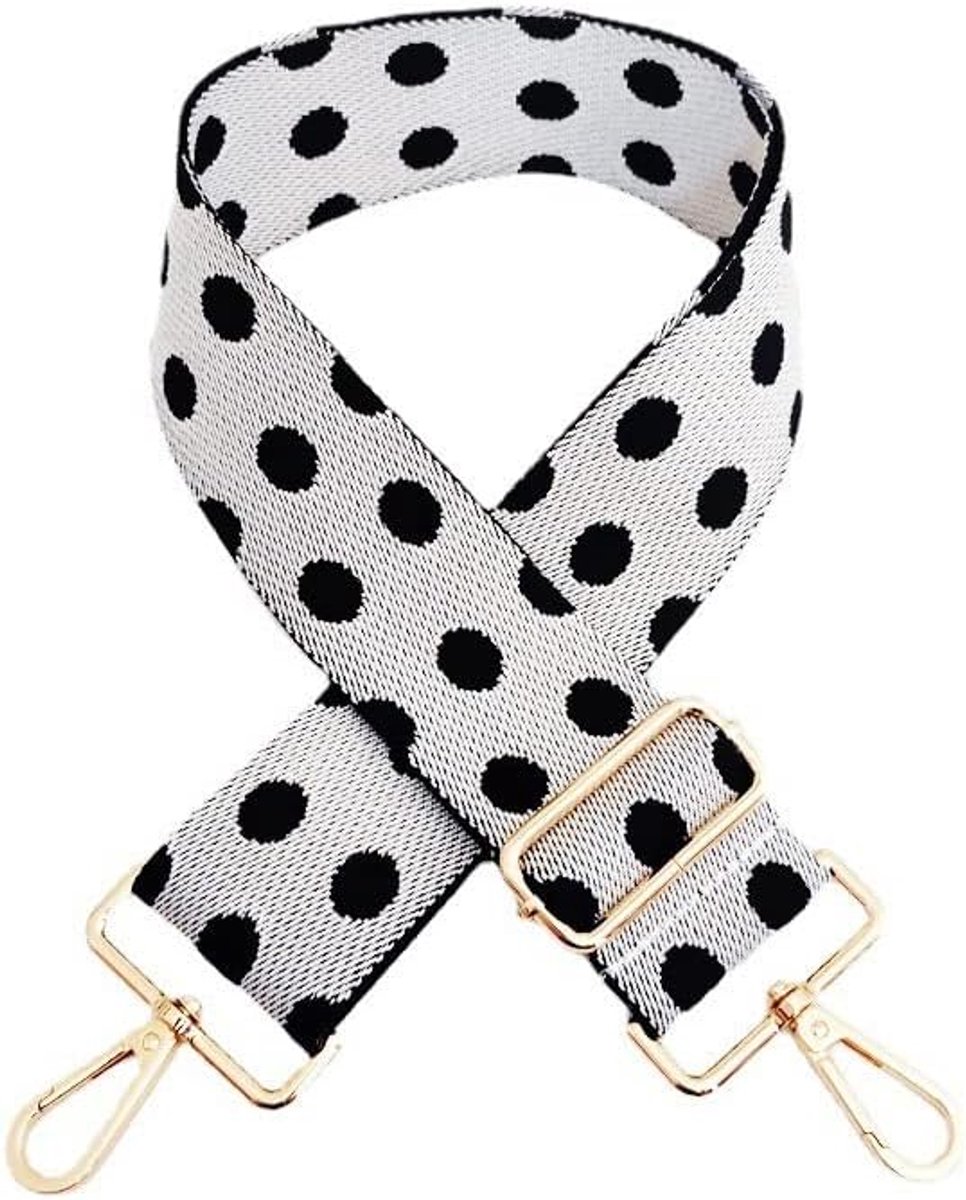 75-130 cm Adjustable Shoulder Strap for Bags, Wide 5 cm Points Pattern, Universal Bag Strap, Shoulder Strap with Gold - ShopVlot