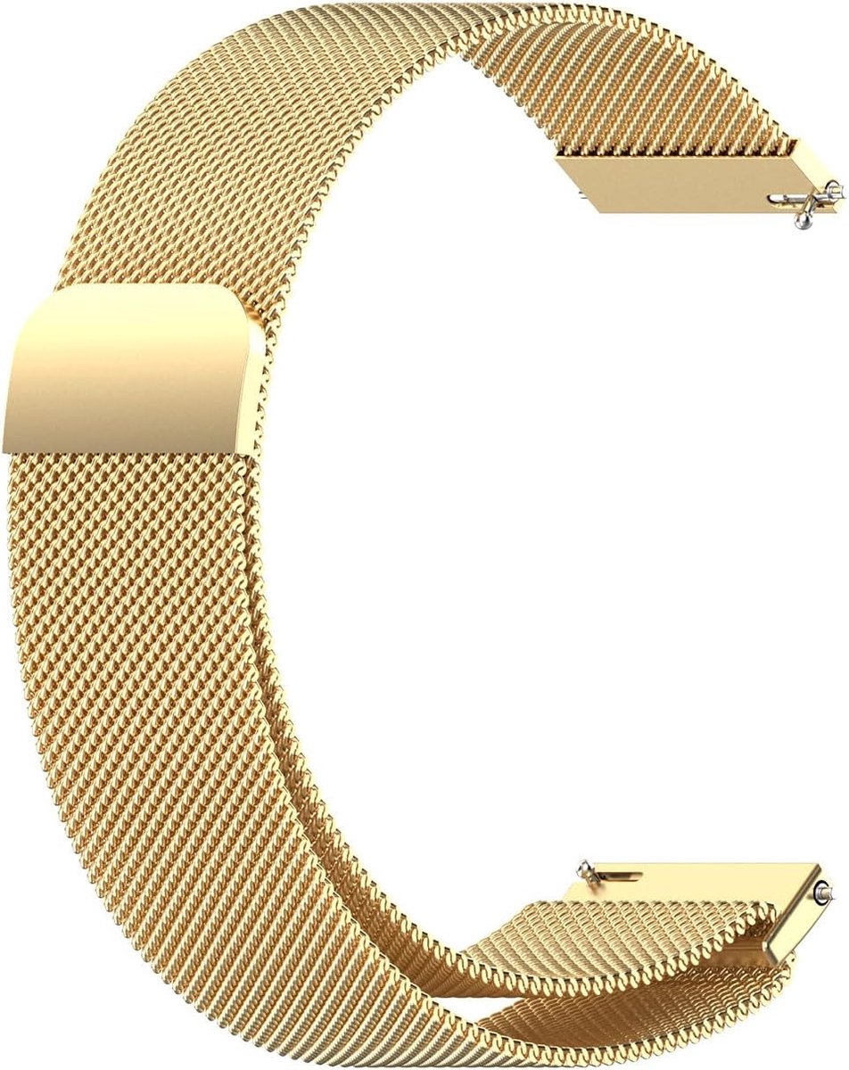 Metalen horlogeband 20 mm 18 mm 22 mm - goud - roestvrij staal - verstelbaar en magnetische sluiting - ShopVlot