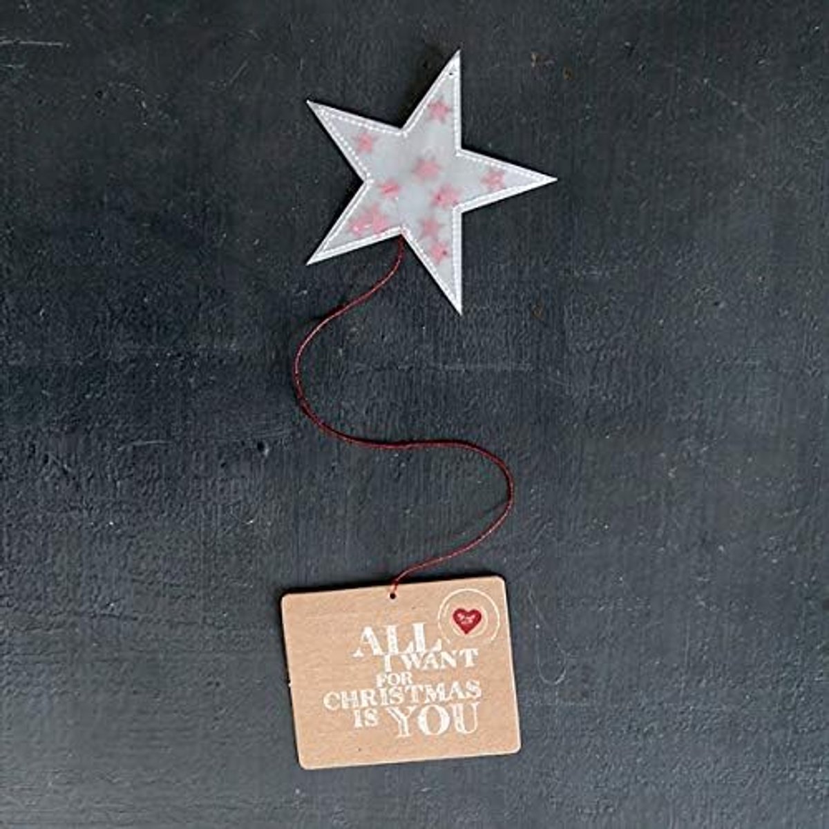 X-Mas ster 28 x 16 cm - decoratie - All I Want for Christmas is You - sfeervolle toevoeging voor de feestdagen - ShopVlot