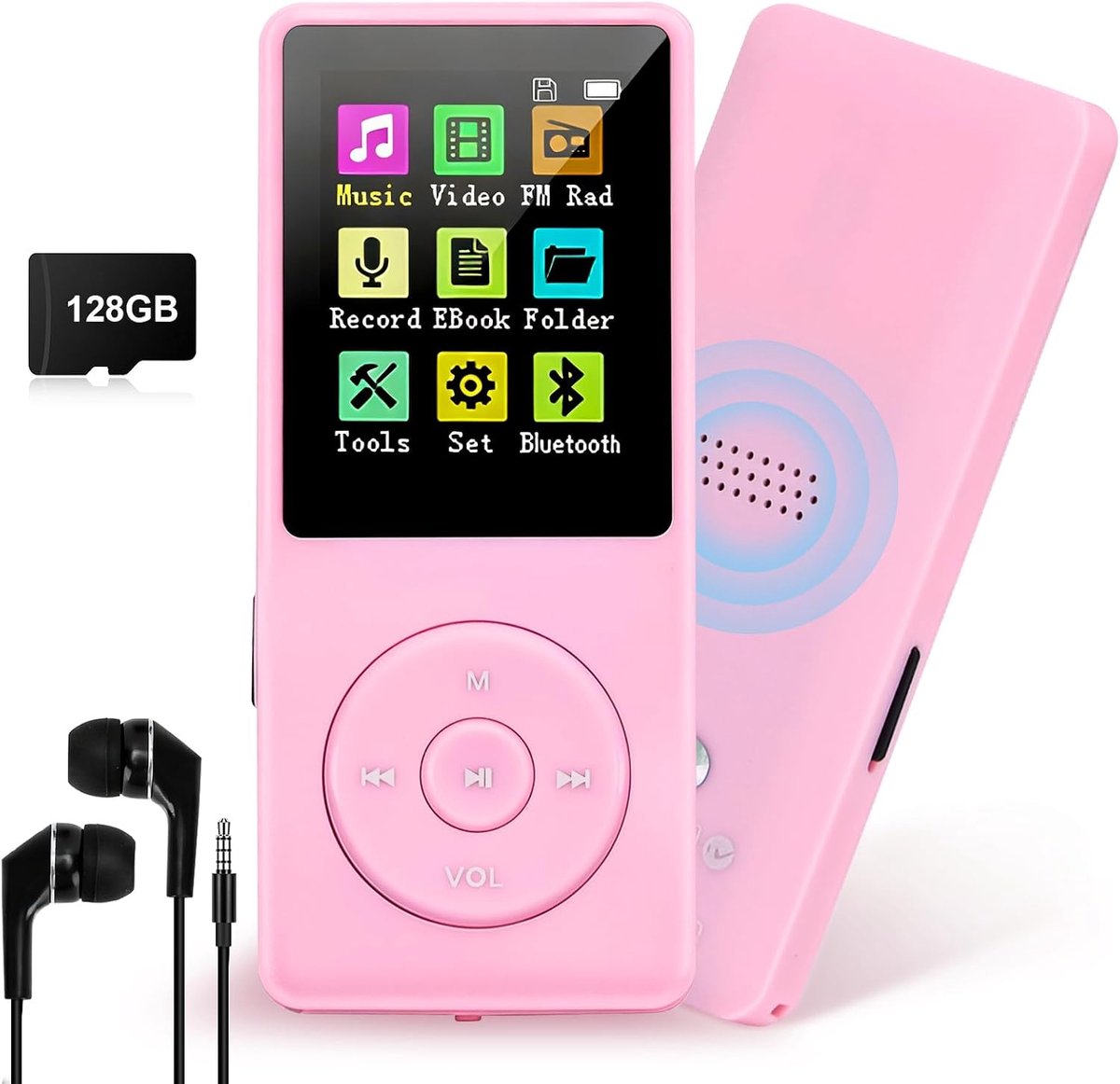 MP3 speler 128GB - Draagbaar - Bluetooth 5.0 - Geniet van muziek overal - ShopVlot
