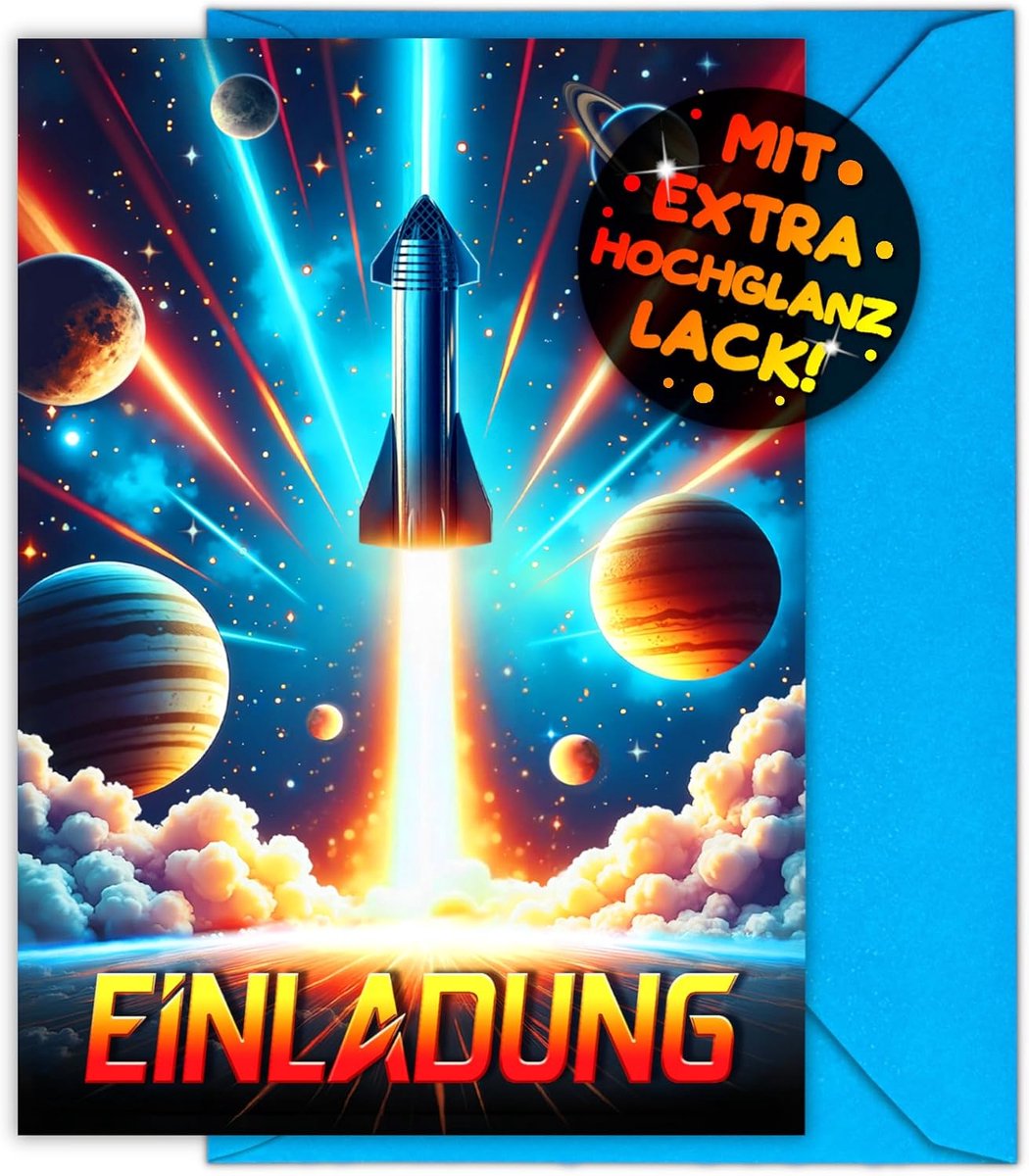 Uitnodigingskaarten kinderverjaardag 12 stuks - ruimte thema - voor jongens en meisjes - astronautenfeest - ShopVlot