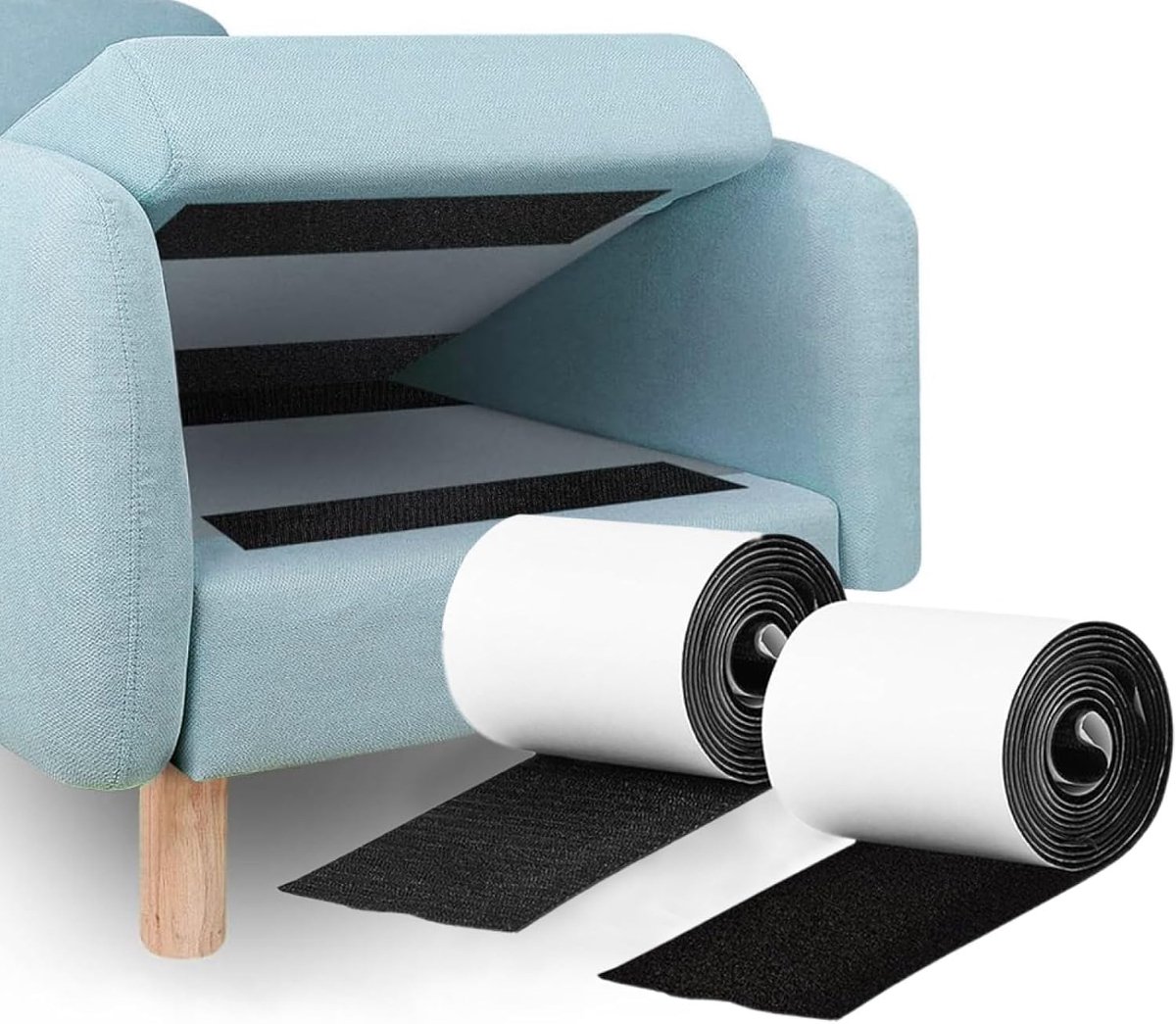 Klittenband 11 cm x 2 m - zelfklevend extra sterk - ideaal voor stevige bevestiging - ShopVlot