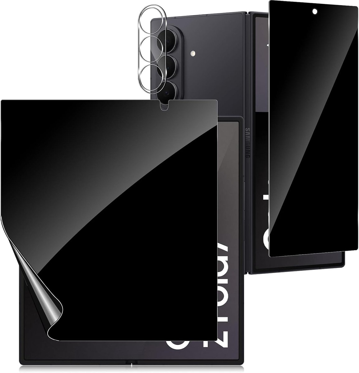 Privacy displaybeschermfolie voor Samsung Galaxy Z Fold 7 - gehard glas en TPU - anti-spionage bescherming - ShopVlot