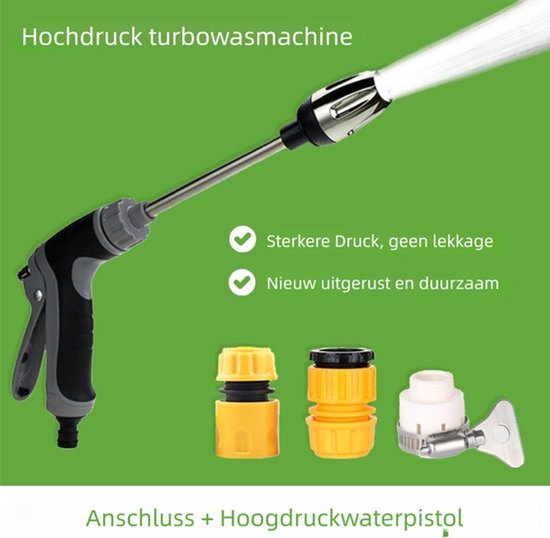 Autowaspistool - Tuinslang Pistool - Spuitpistool - Met Verstelbare Straal & Metalen Constructie - Met Drukknop - Voor Tuin & Auto & Schoonmaken — afbeelding 4
