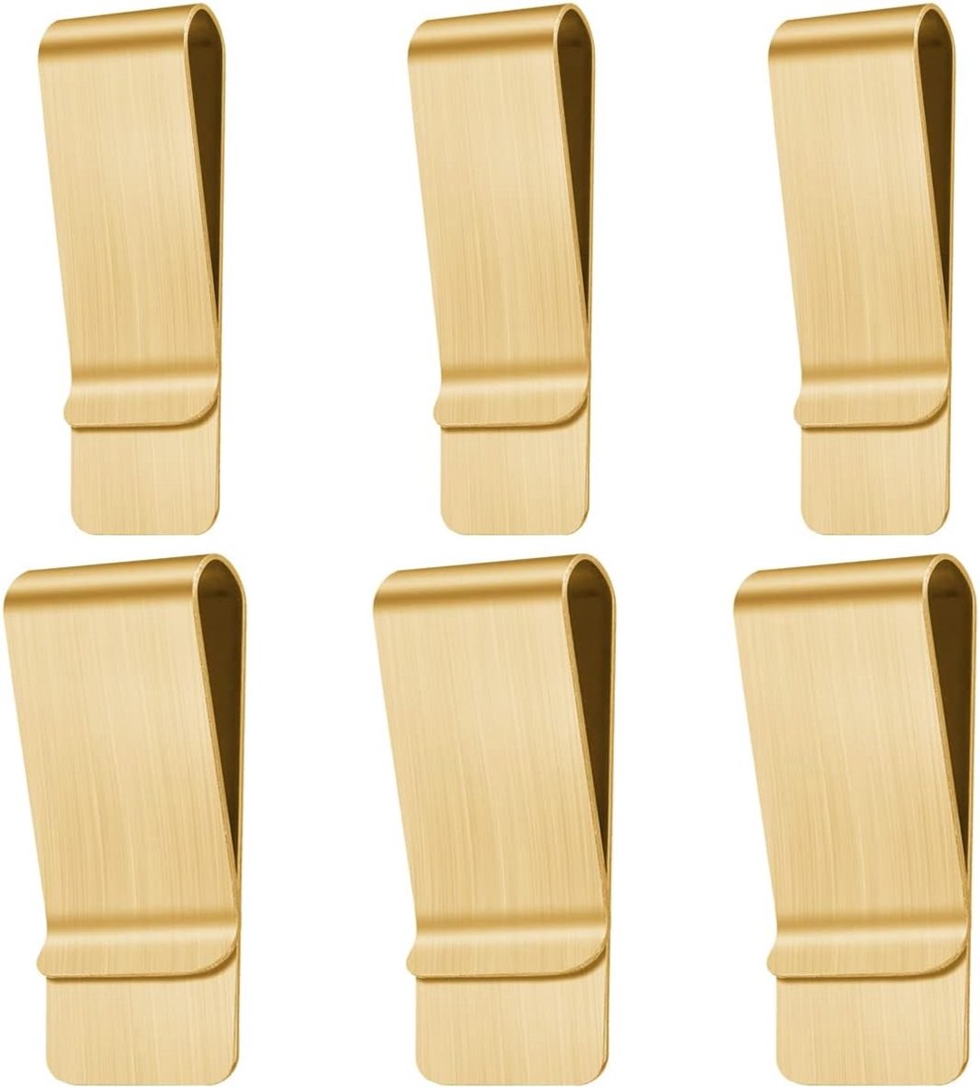 Minimalistische Geldclip Set van 6 Stuks, RVS Slim Cash Money Clips en Kaarthouder voor Mannen en Vrouwen - Goudkleurig, Duurzaam en Stijlvol