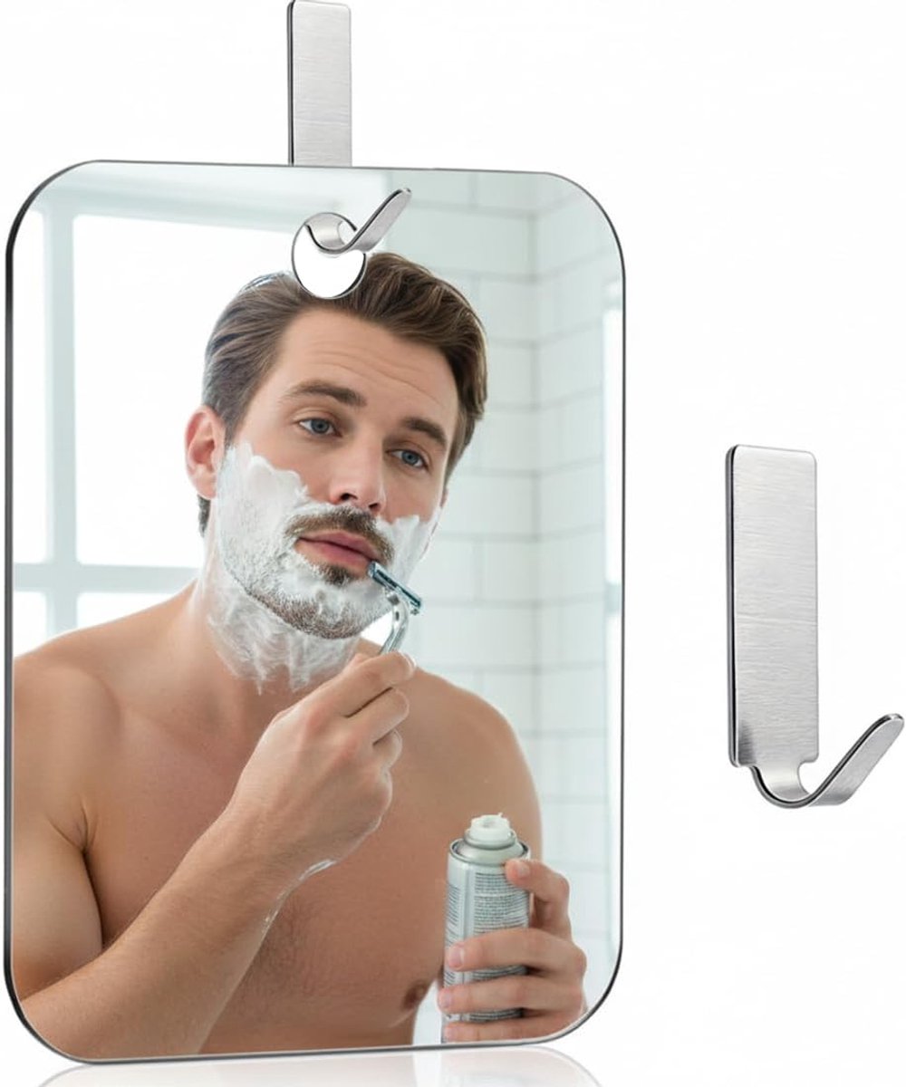 Shower Mirror, Shaving Mirror, Anti-fog for Men, for Hanging, Shower Mirror for Shower and Bathroom, Shatterproof for - ShopVlot
