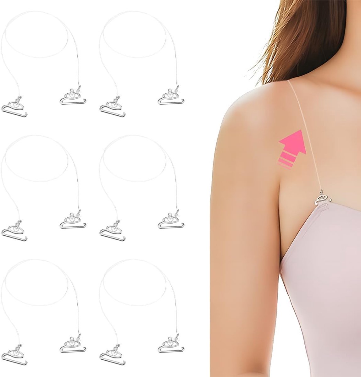 3 Pairs of Transparent Invisible Bra Straps, Soft and Transparent for Bra, Adjustable Non-Slip Bra Straps - ShopVlot