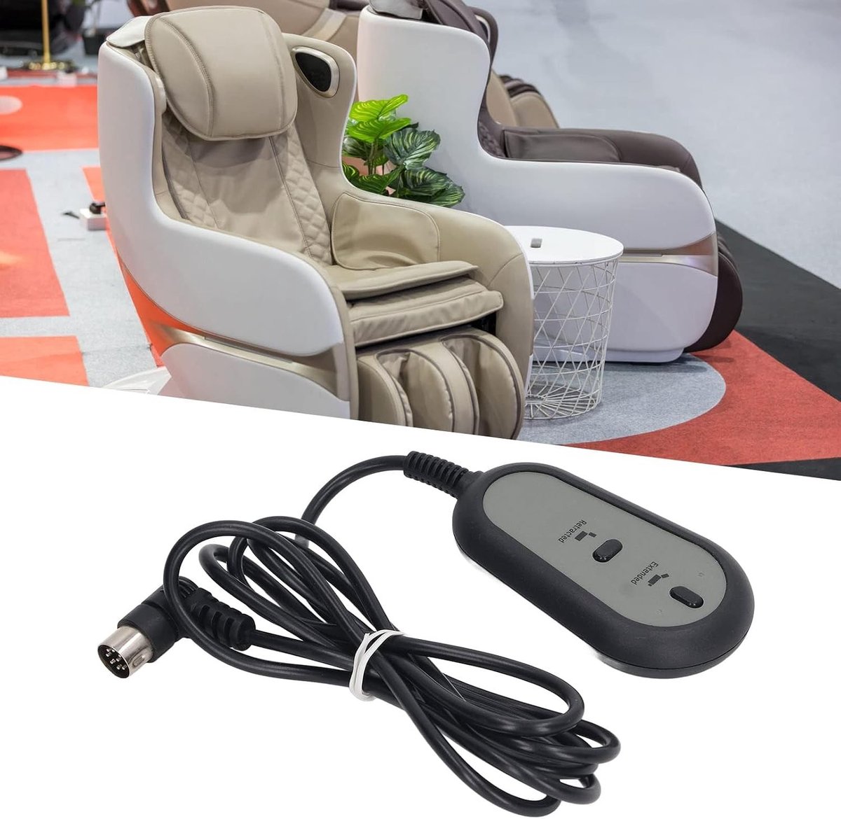 Vervangende elektrische fauteuilcontroller met 2 knoppen en 8-pins afstandsbediening voor liftstoelen, eenvoudig omhoog en omlaag bedienen
