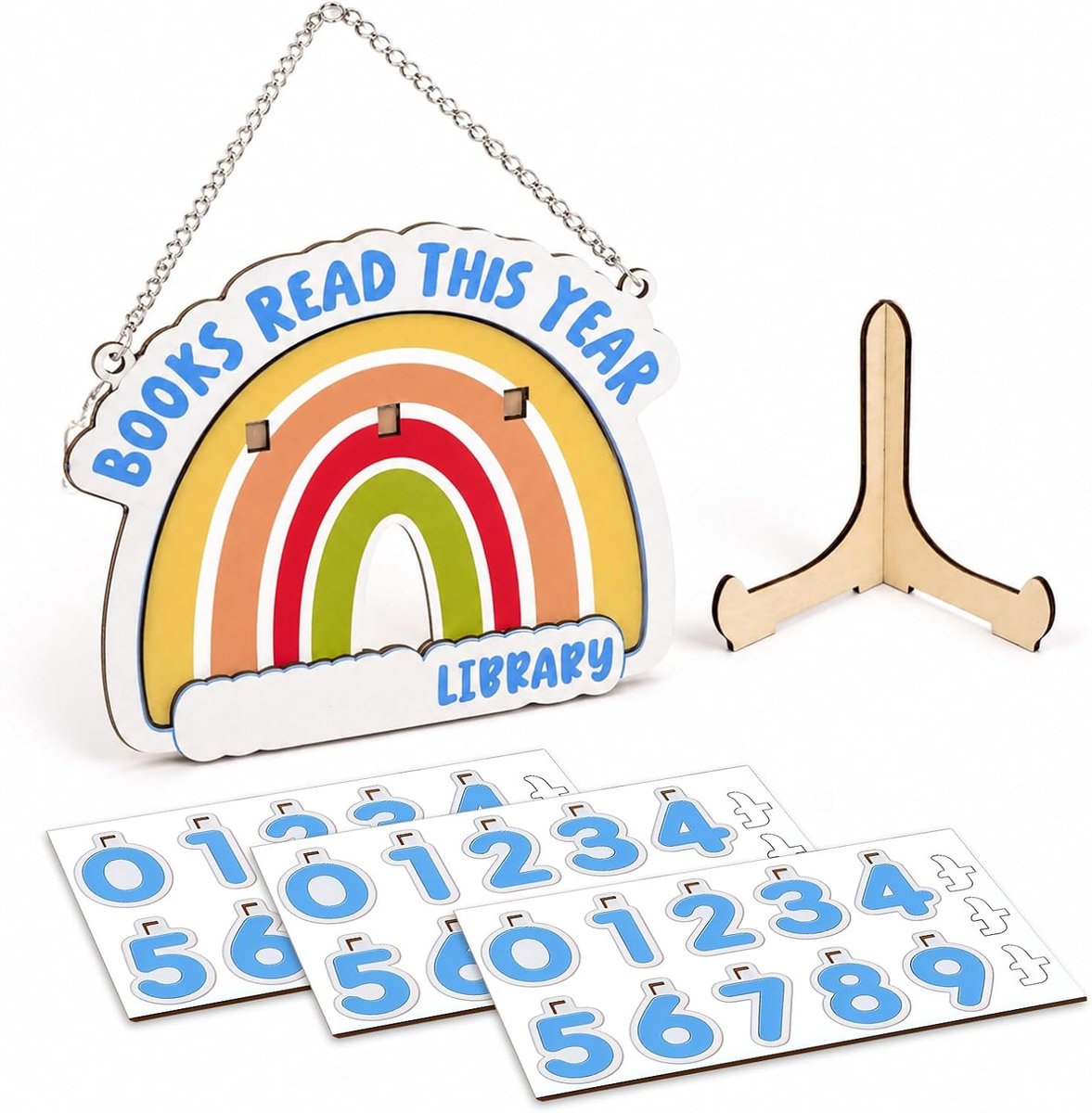 Boekentracker van hout, Books Read This Year Counter & Book Counter als praktische leesstatistiek voor boekenwurmen en - ShopVlot